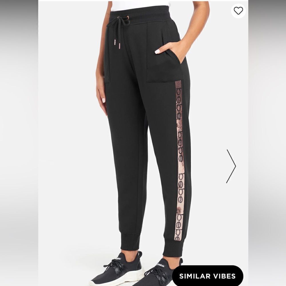 Bebe Sport Sequin Stripe Joggers